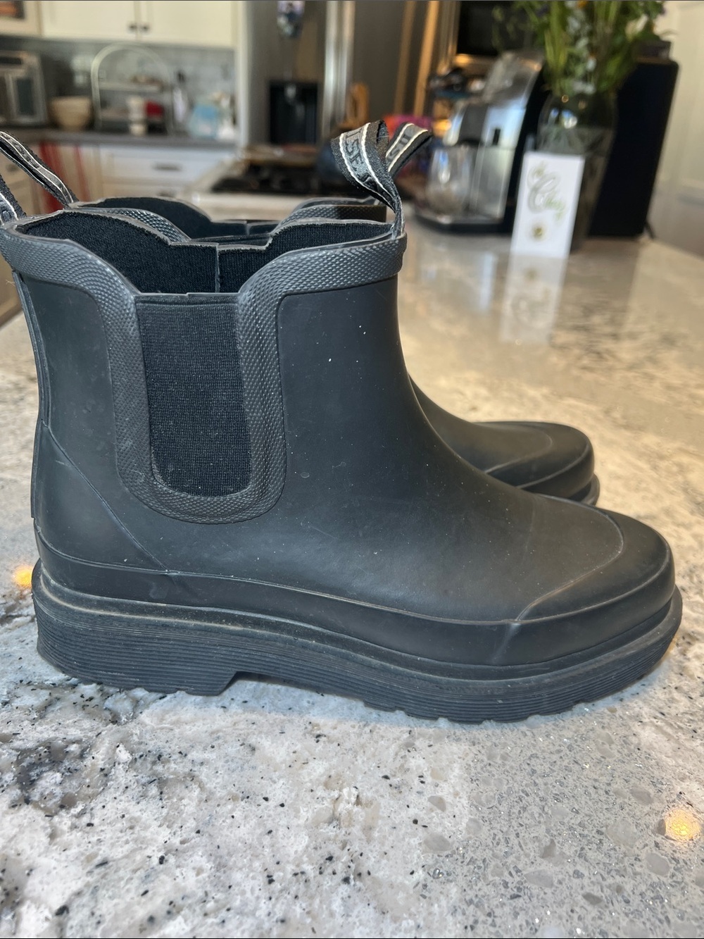 ILSE JACOBSEN Rub30C Chelsea Rain Boots Black Size 38 / US 7.5 EUC